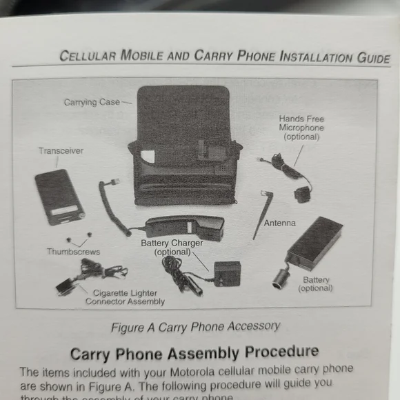 VINTAGE | Motorola Cellular Mobile & Carry Phone & carry case SCN2744A - Picture 9 of 15